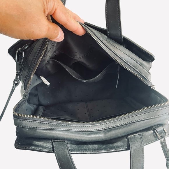 Kate Spade Sample Black Leather Tote Handbag, Work Bag 12”L x 10”H x 5.5”W - Picture 7 of 14